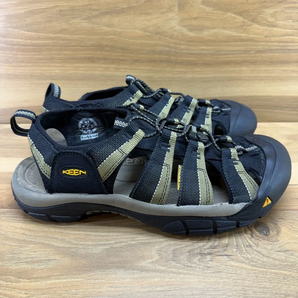 Keen Newport H2 Sandals Mens 10.5 Black Green Waterproof Trail Outdoor Sport